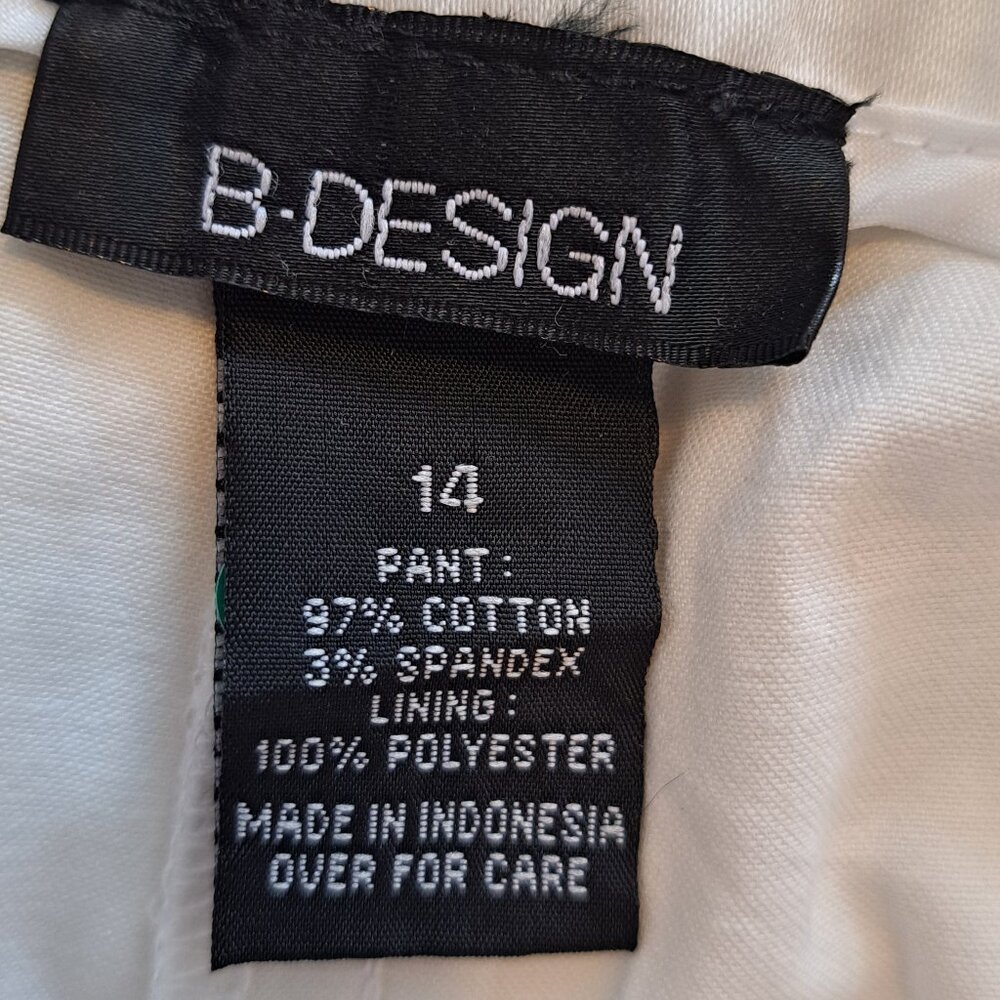 NEW B. Design White Dressy Capris Size 14 - Picture 7 of 8